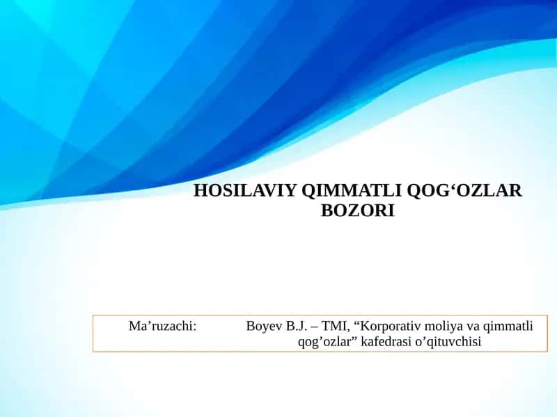 HOSILAVIY QIMMATLIQOGʻOZLARBOZORI 1