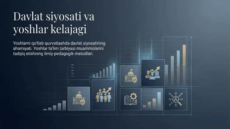Yoshlarni qo‘llab quvvatlashda davlat siyosatining ahamiyati. Yoshlar ta'lim tarbiyasi muammolarini 1