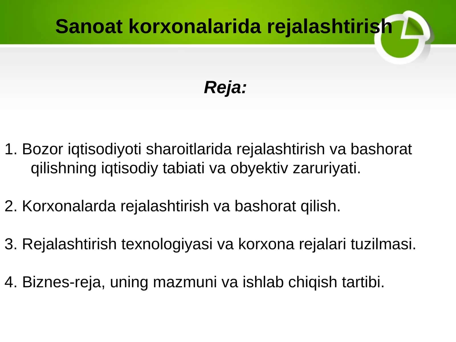 Sanoat korxonalarida rejalashtirish 1