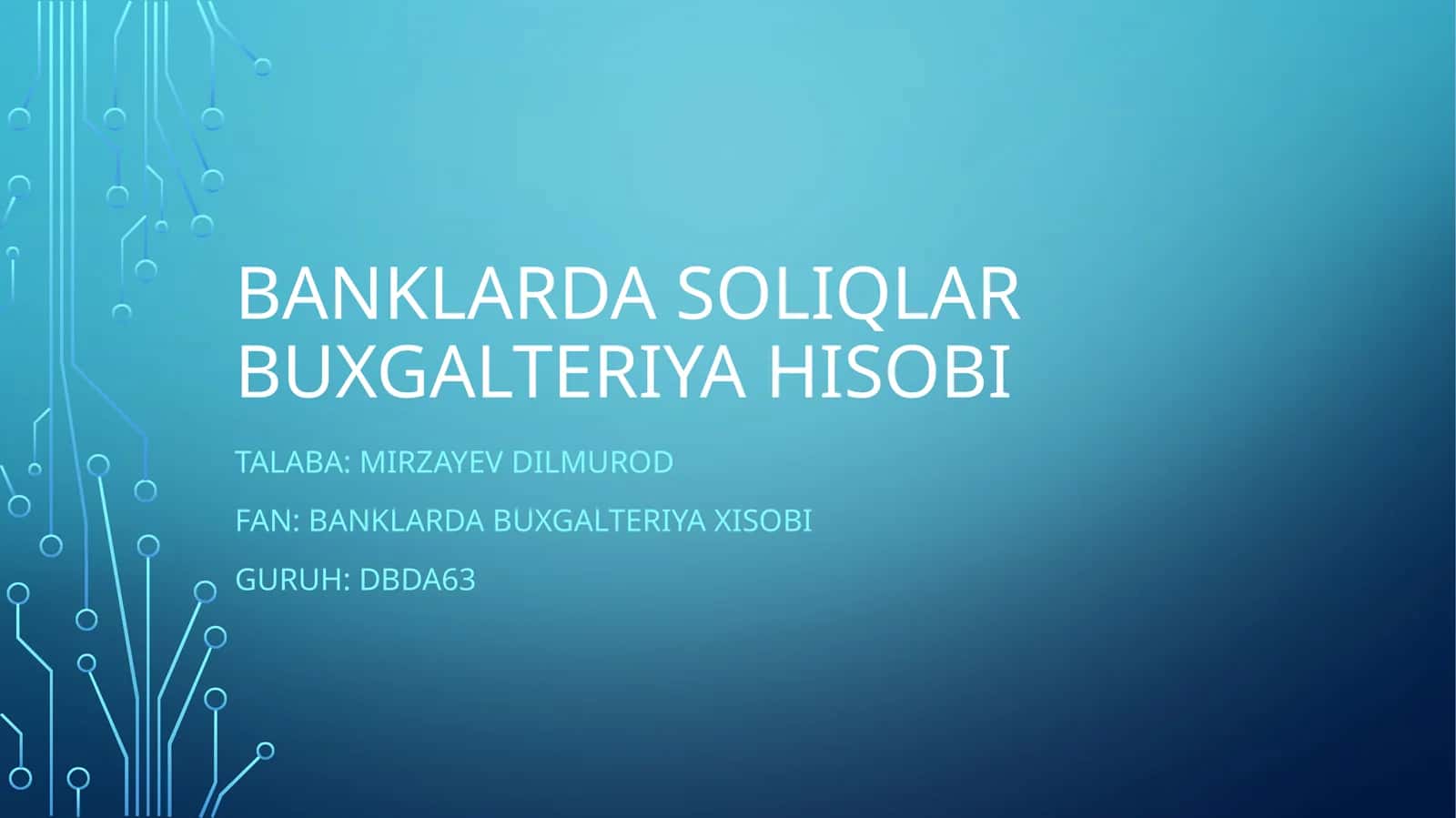 Banklarda Soliqlar Buxgalteriya Hisobi 1