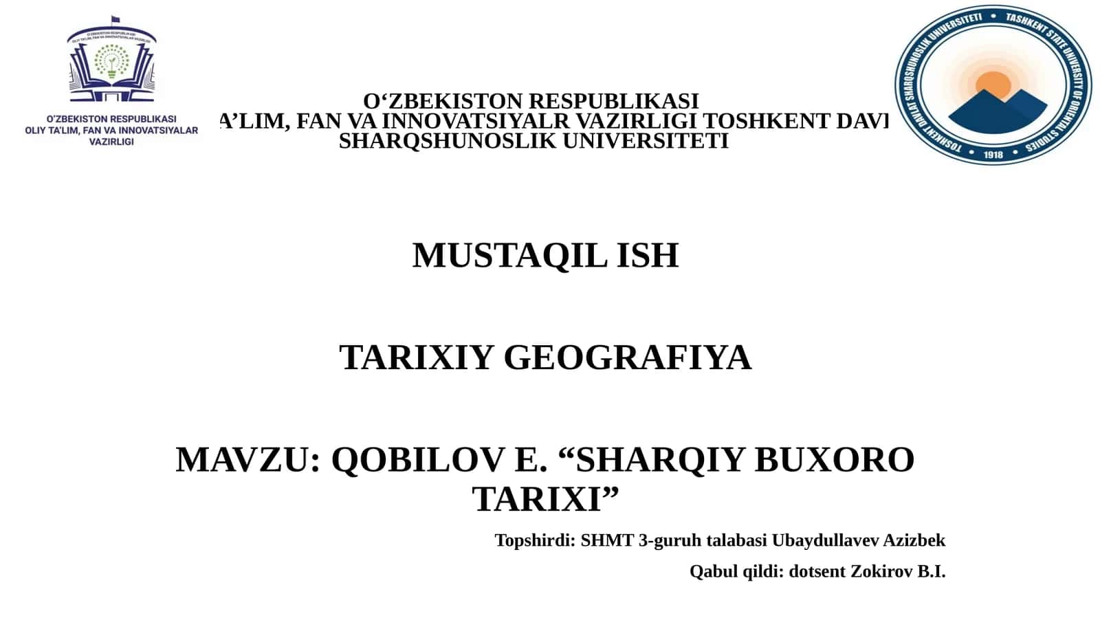 Sharqiy Buxoro tarixi 1