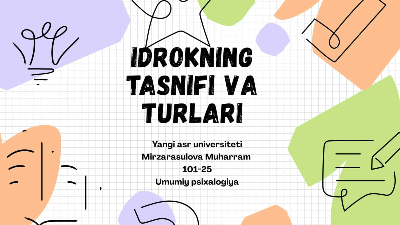 IDROKNING TASNIFI VA TURLARI 1