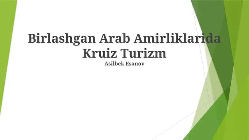 Birlashgan Arab Amirliklarida Kruiz Turizm 1