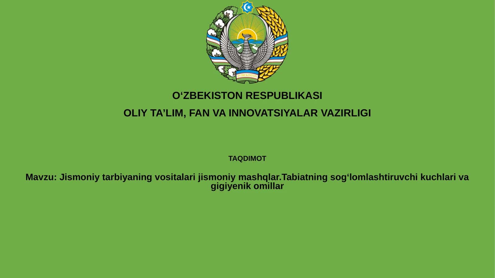 Jismoniy tarbiyaning vositalari va mashqlari 1
