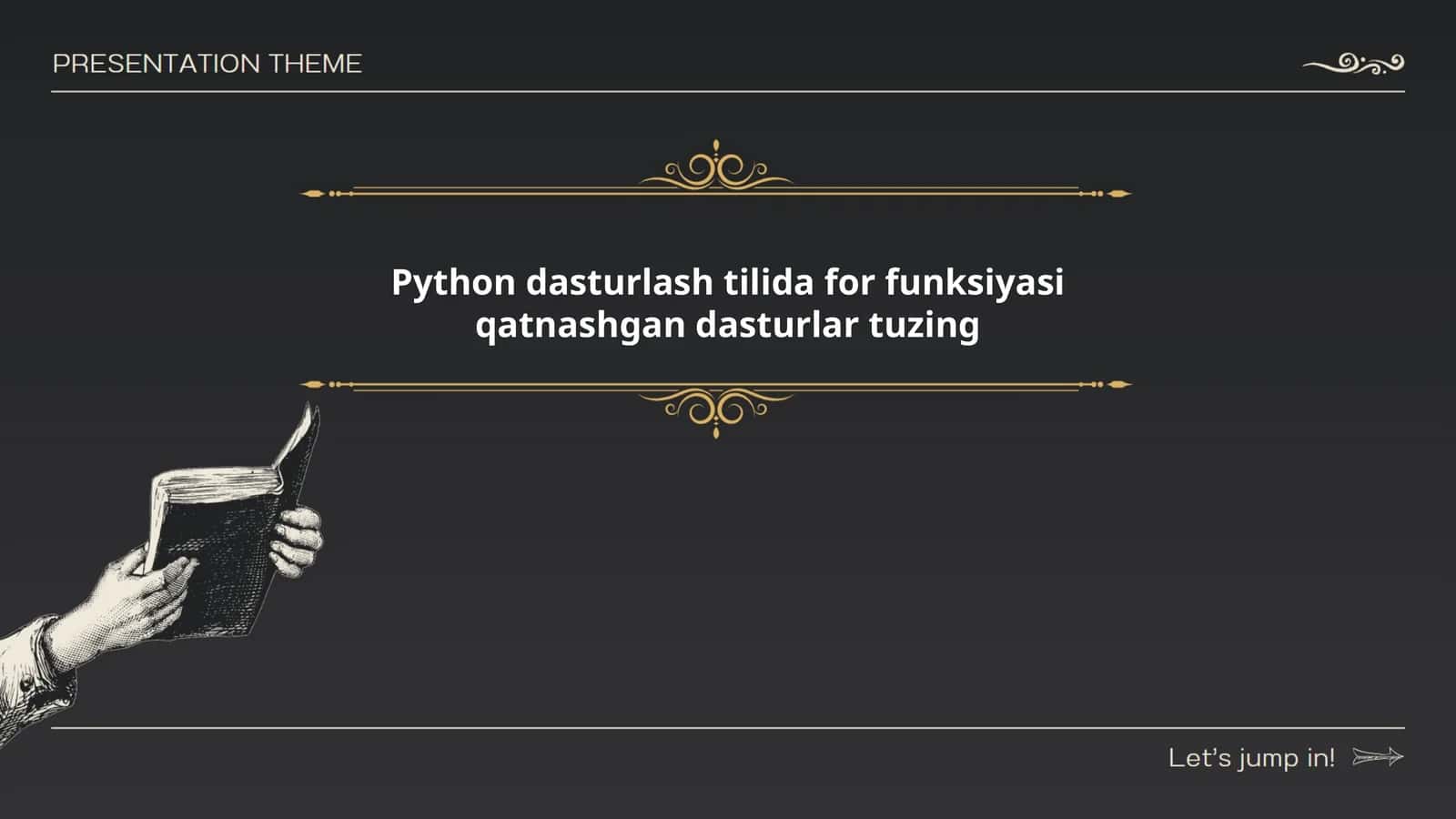 Python dasturlash tilida for funksiyasi qatnashgan dasturlar tuzing 1