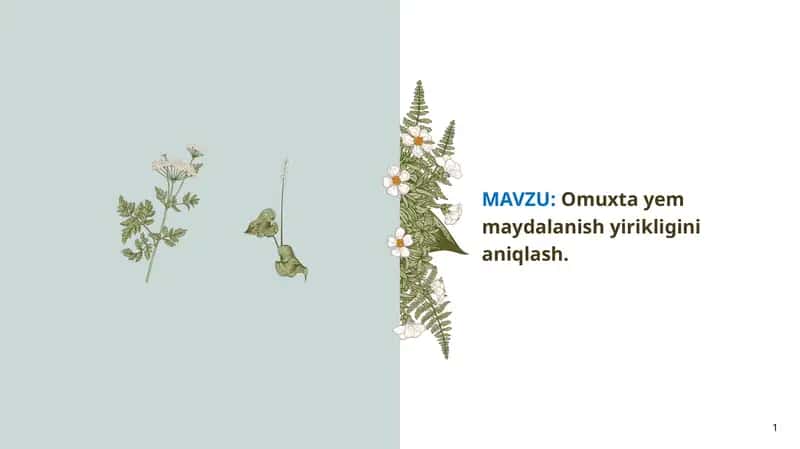 Omuxta yem maydalanish yirikligini aniqlash 1