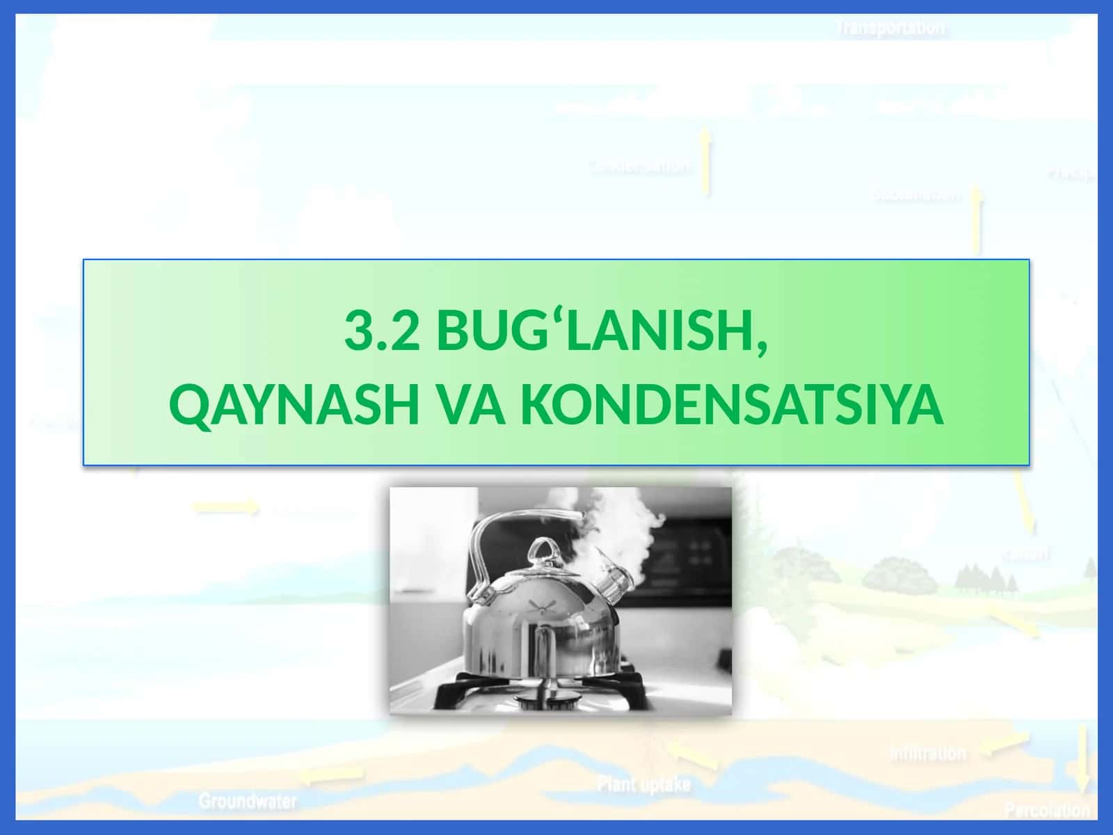 BUG‘LANISH,QAYNASH VA KONDENSATSIYA 1