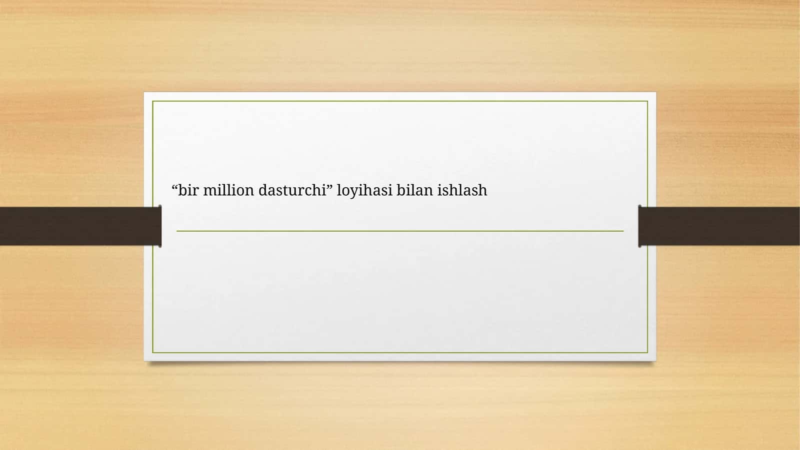 Bir million dasturchi loyihasi bilan ishlash 1
