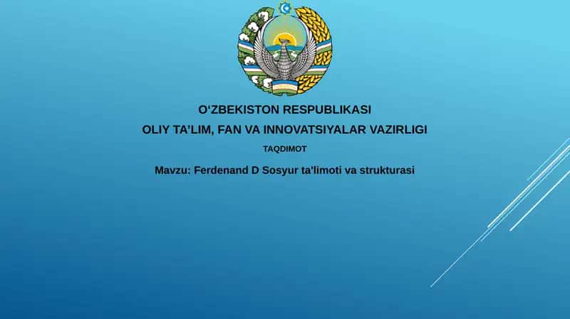 Ferdinand de Sossyur ta'limoti va strukturasi 1