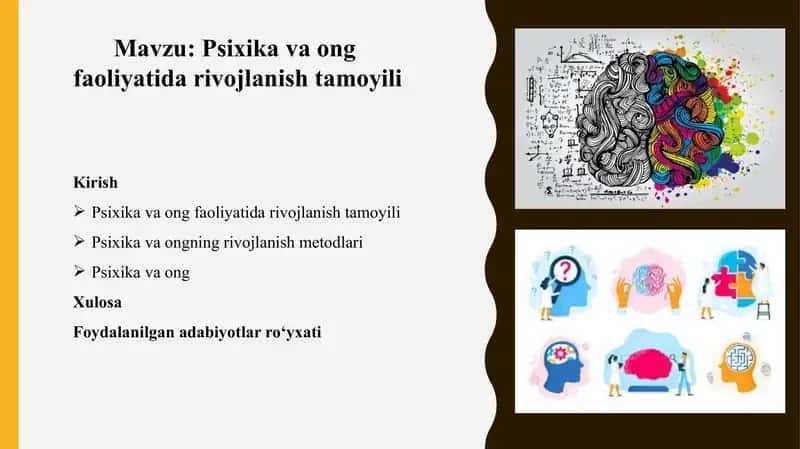 Psixika va ongning faoliyatda rivojlanish tamoyili 1