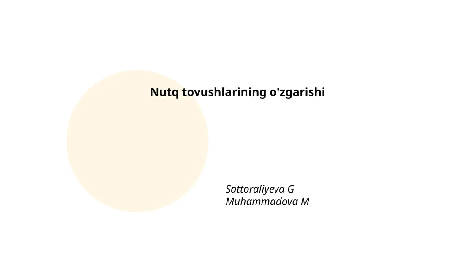 Nutq tovushlarining o'zgarishi 1