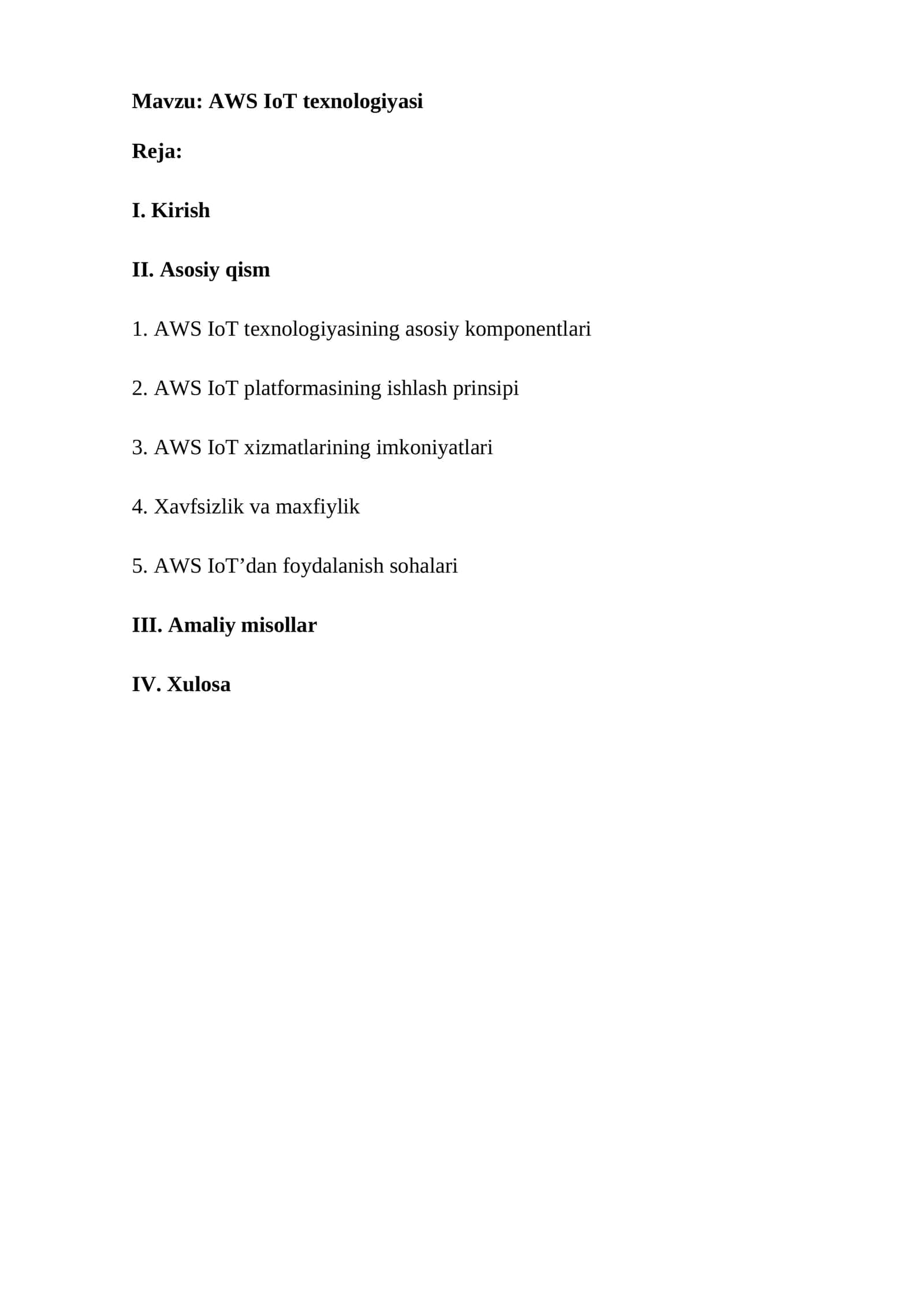 AWS IoT texnologiyasi 1