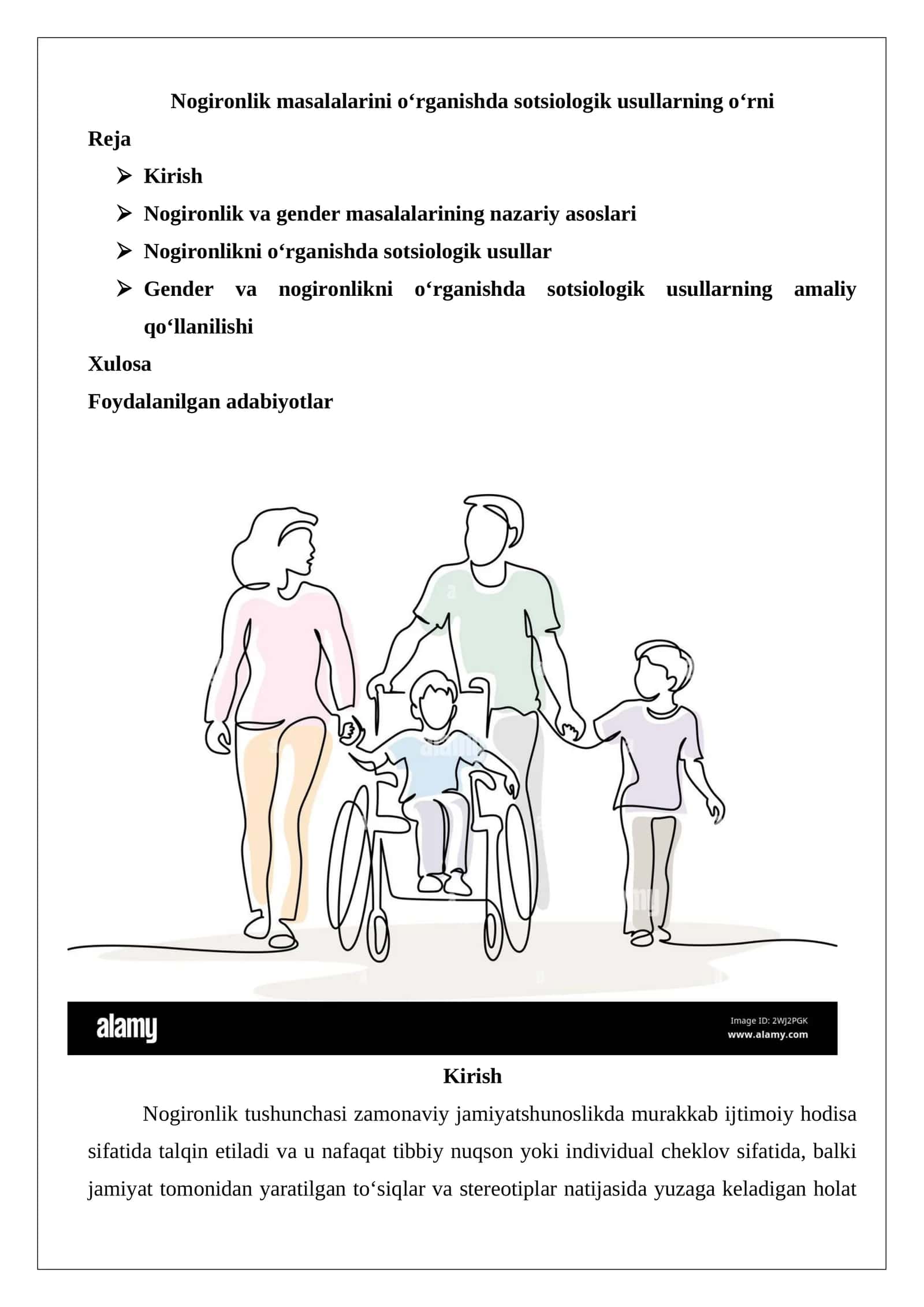 Nogironlik masalalarini o‘rganishda sotsiologik usullarning o‘rni 1