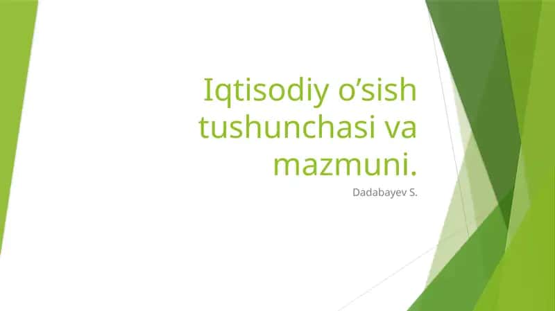 iqtisodiy osish tushunchasi 1