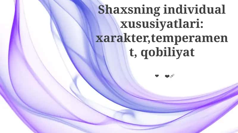 Qahramon: Asosiy xususiyatlari 1
