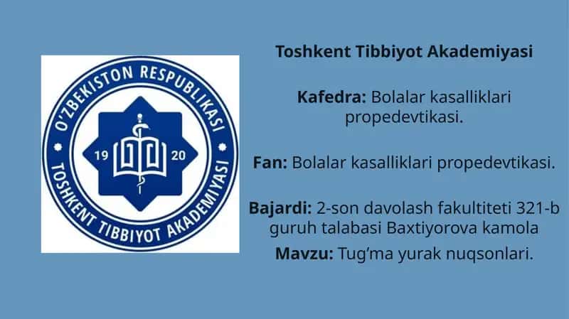 Yurakning tug'ma nuqsonlari 1
