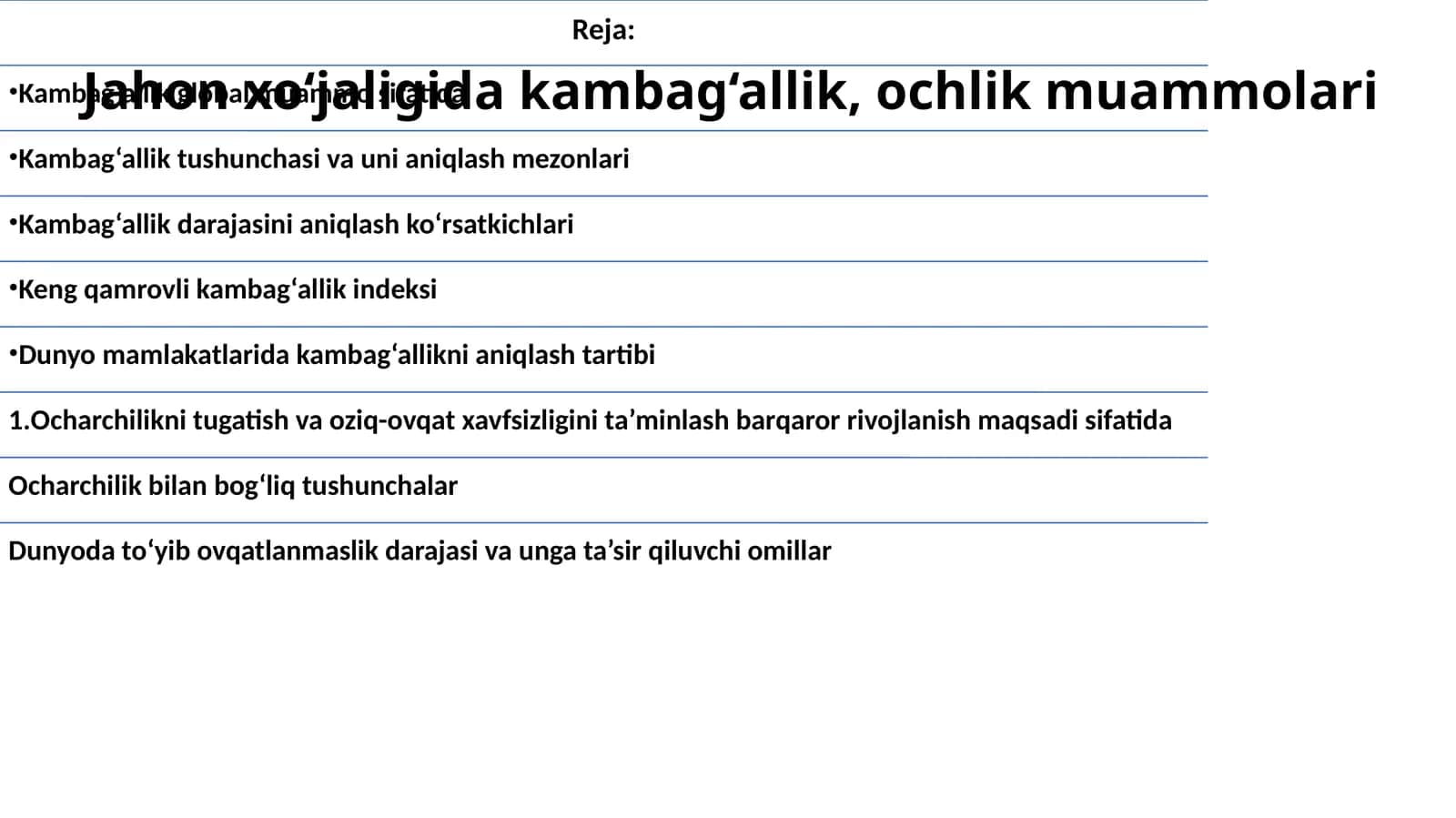 Kambag‘allik (Poverty) tushunchasi 1