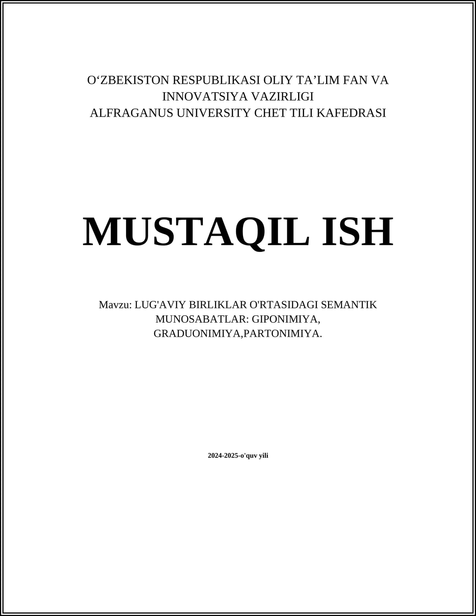 LUG'AVIY BIRLIKLAR O'RTASIDAGI SEMANTIK 1