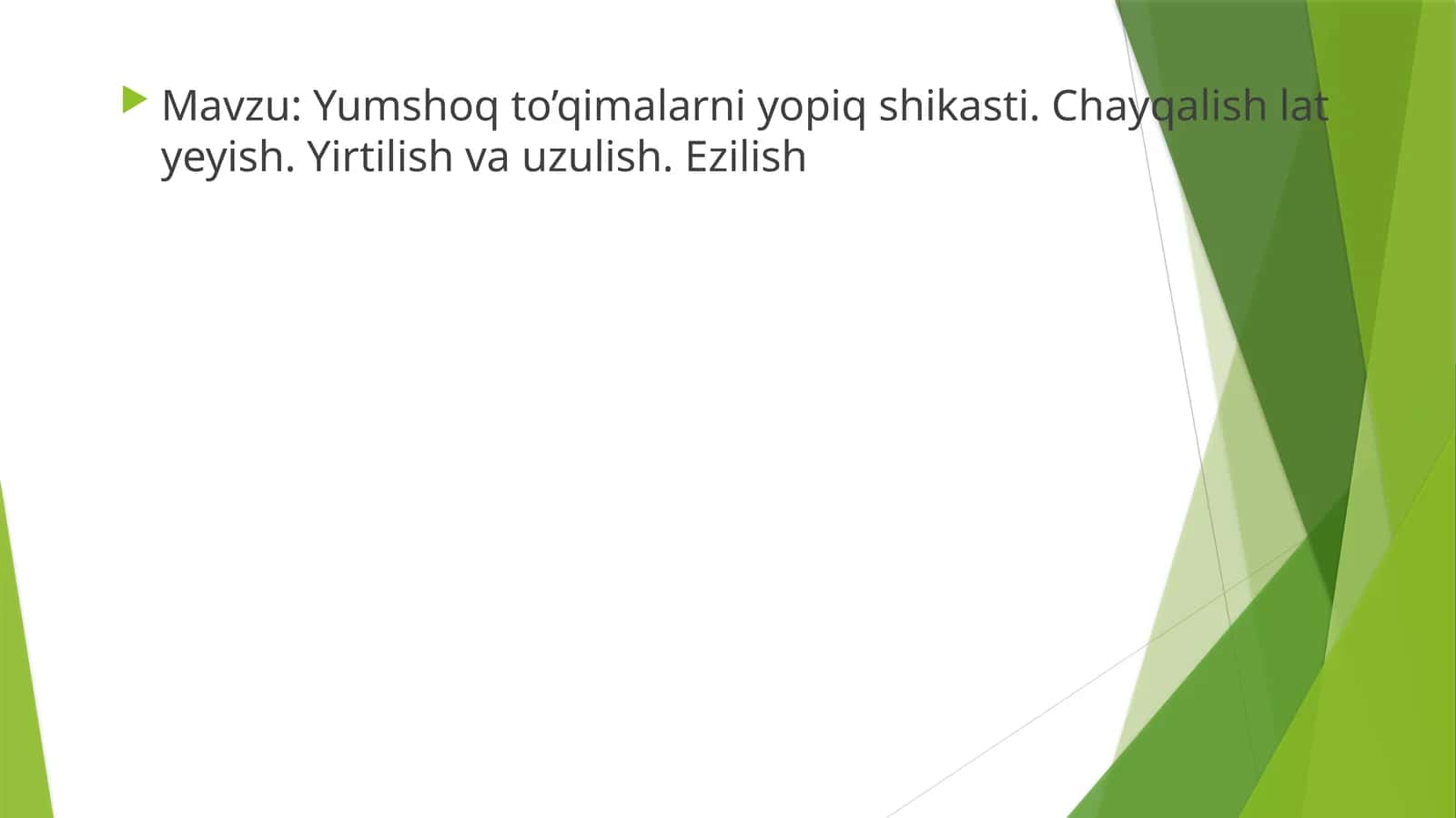 Yumshoq to'qimalarning yopiq shikastli chayqalish, latish, yirtilish, va uzulishi 1