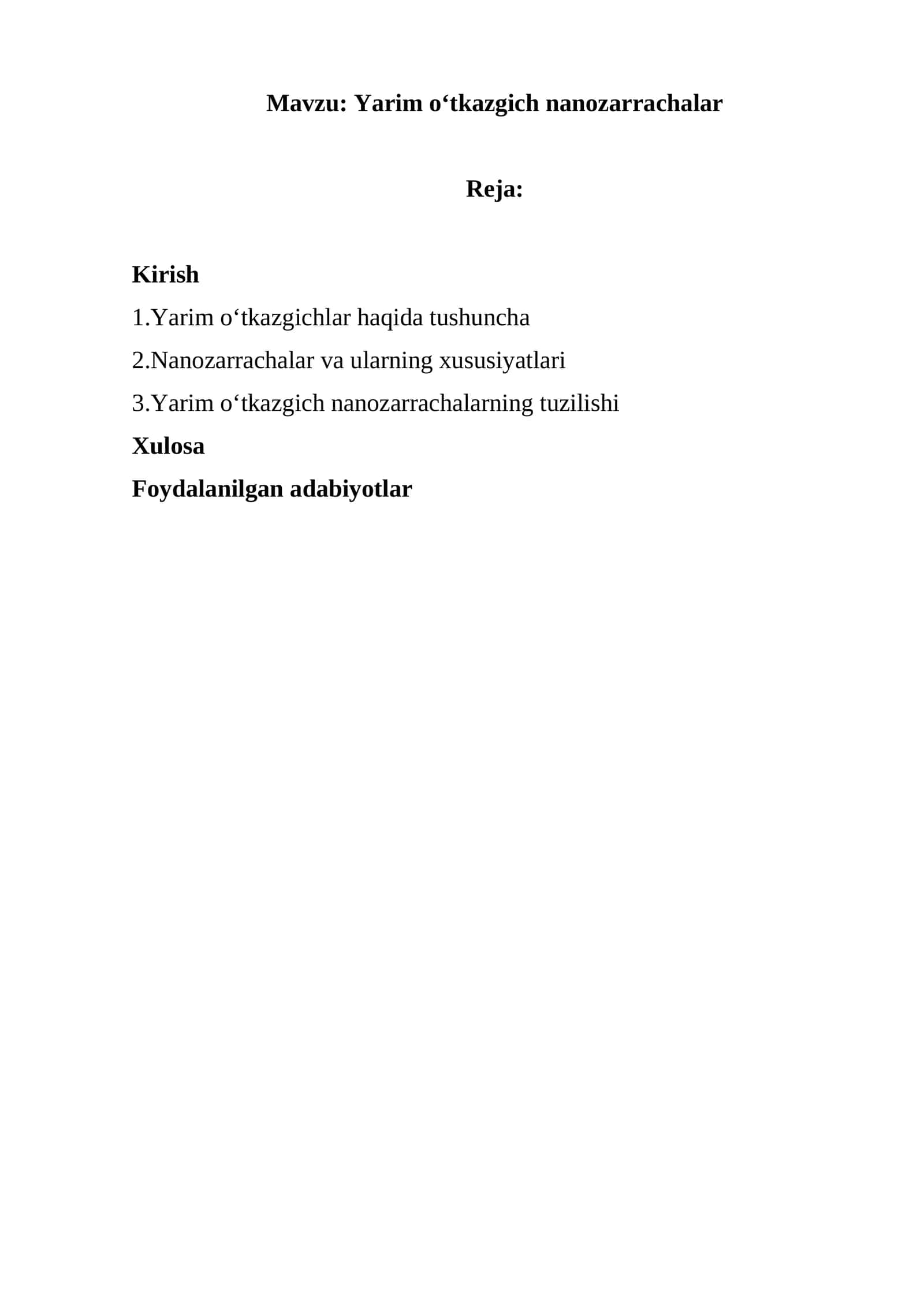 Yarim o‘tkazgich nanozarrachalar 1
