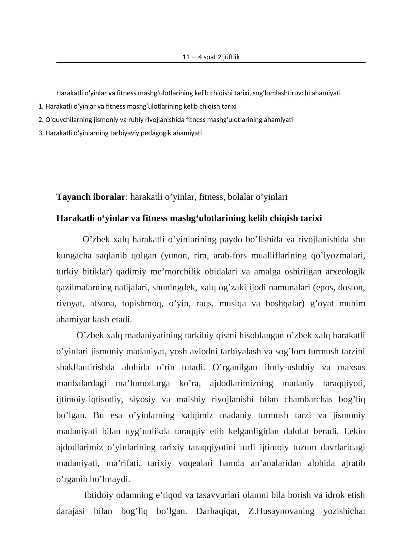 Harakatli o‘yinlar va fitness mashg‘ulotlarining kelib chiqishi tarixi 1