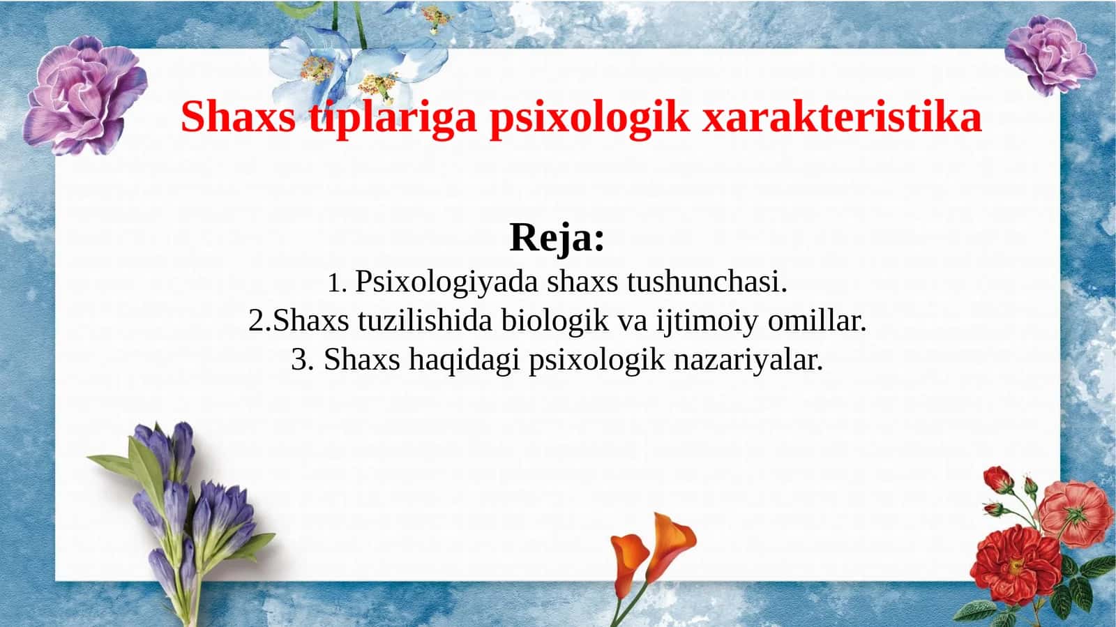 Shaxs tiplariga psixologik xarakteristika 1