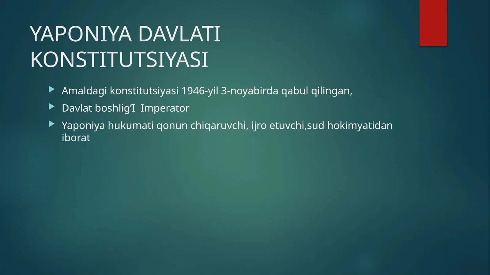 YAPONIYA DAVLATI KONSTITUTSIYASI 1