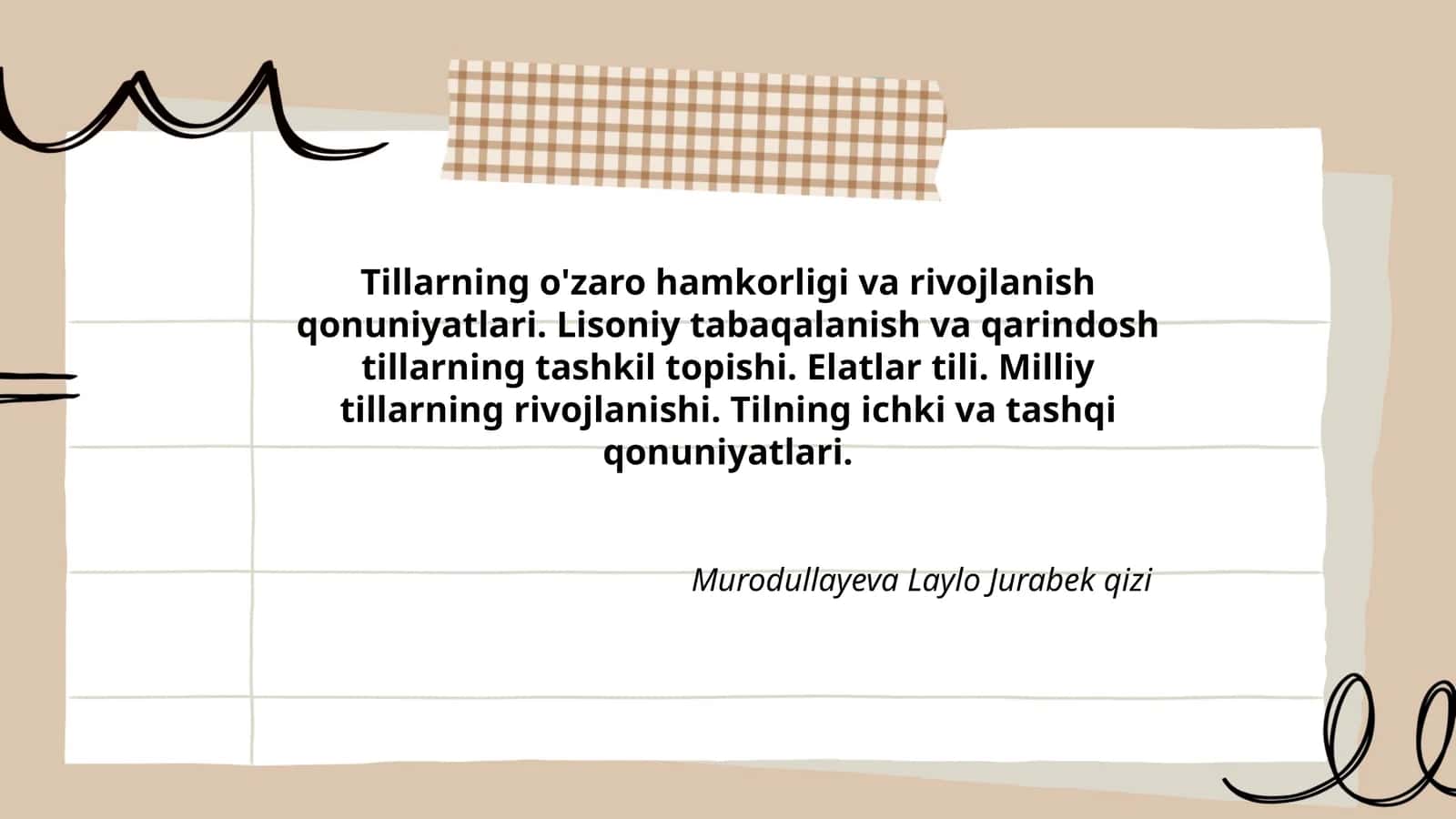 Tillarning o'zaro hamkorligi va rivojlanish qonuniyatlari 1