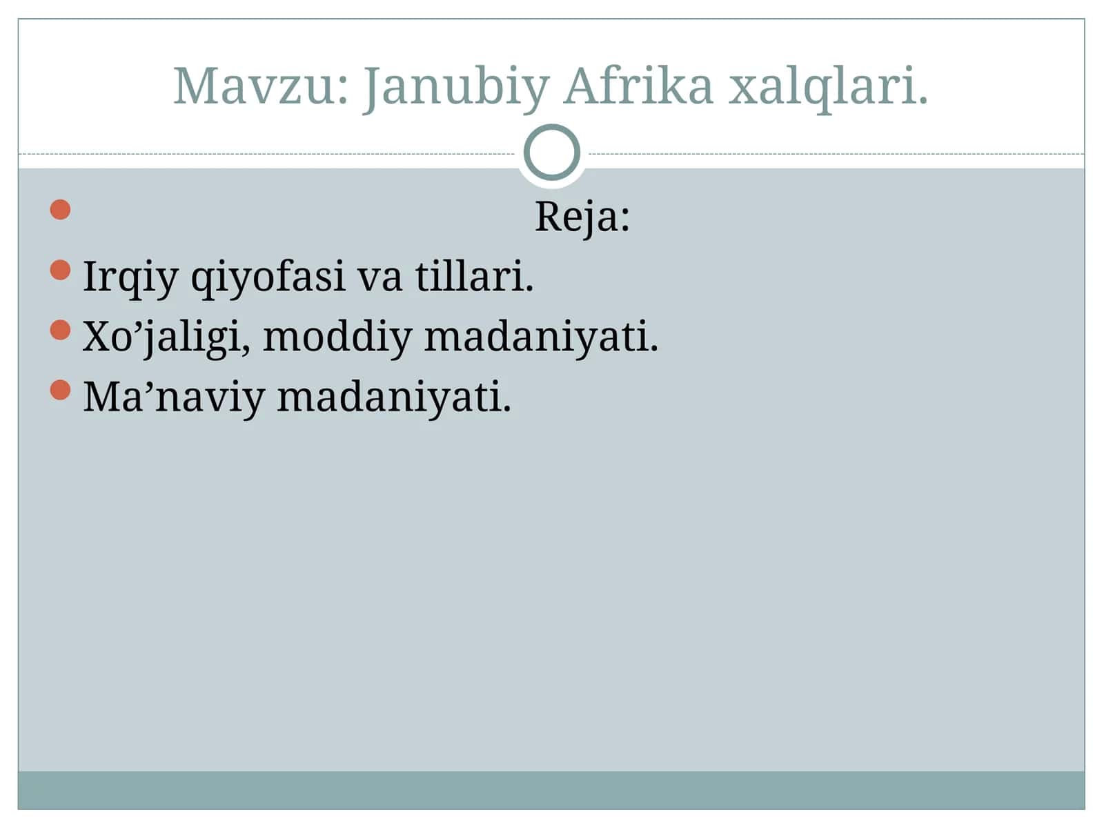 Janubiy Afrika xalqlari 1