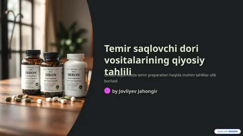 Temir saqlovchi dori vositalarining qiyosiy tahlili 1
