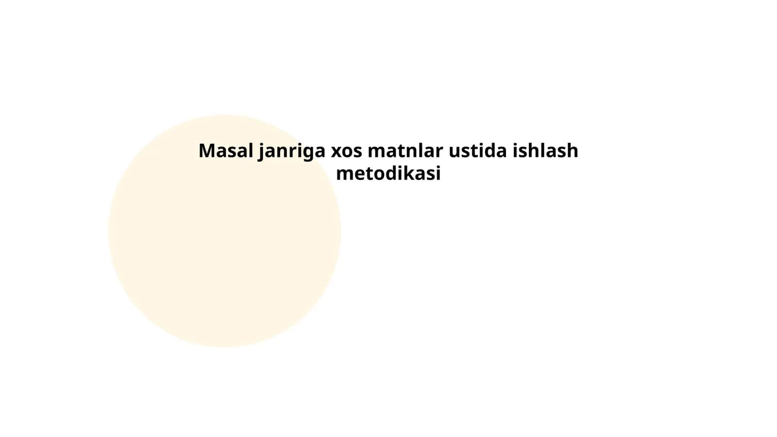 Masal janriga xos matnlar ustida ishlash metodikasi 1