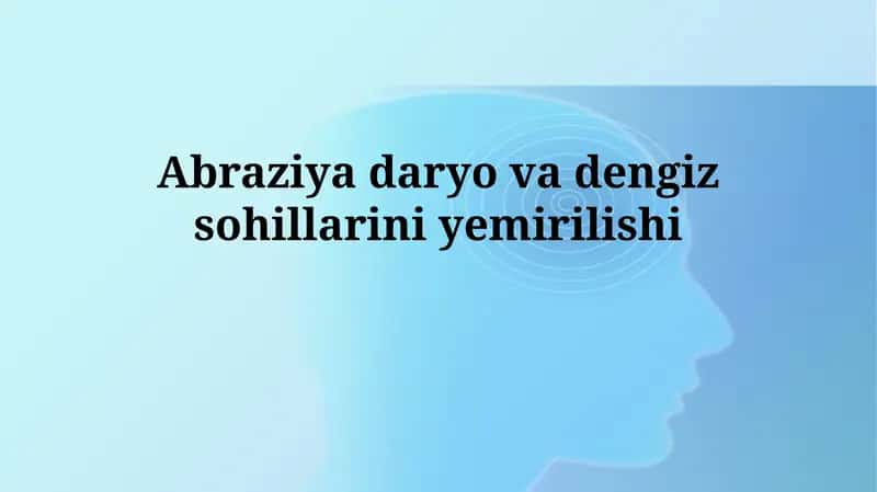 Abraziya daryo va dengizsohillariniyemirilishi 1