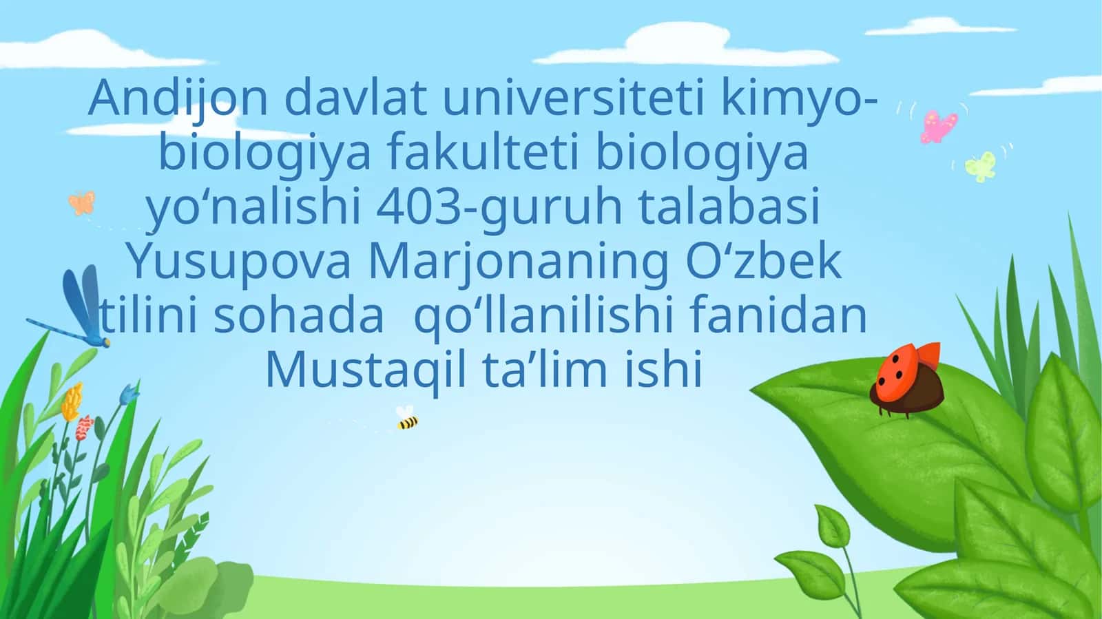 Biologiya Yo‘nalishi Talabalari Uchun Mustaqil O‘quv 1