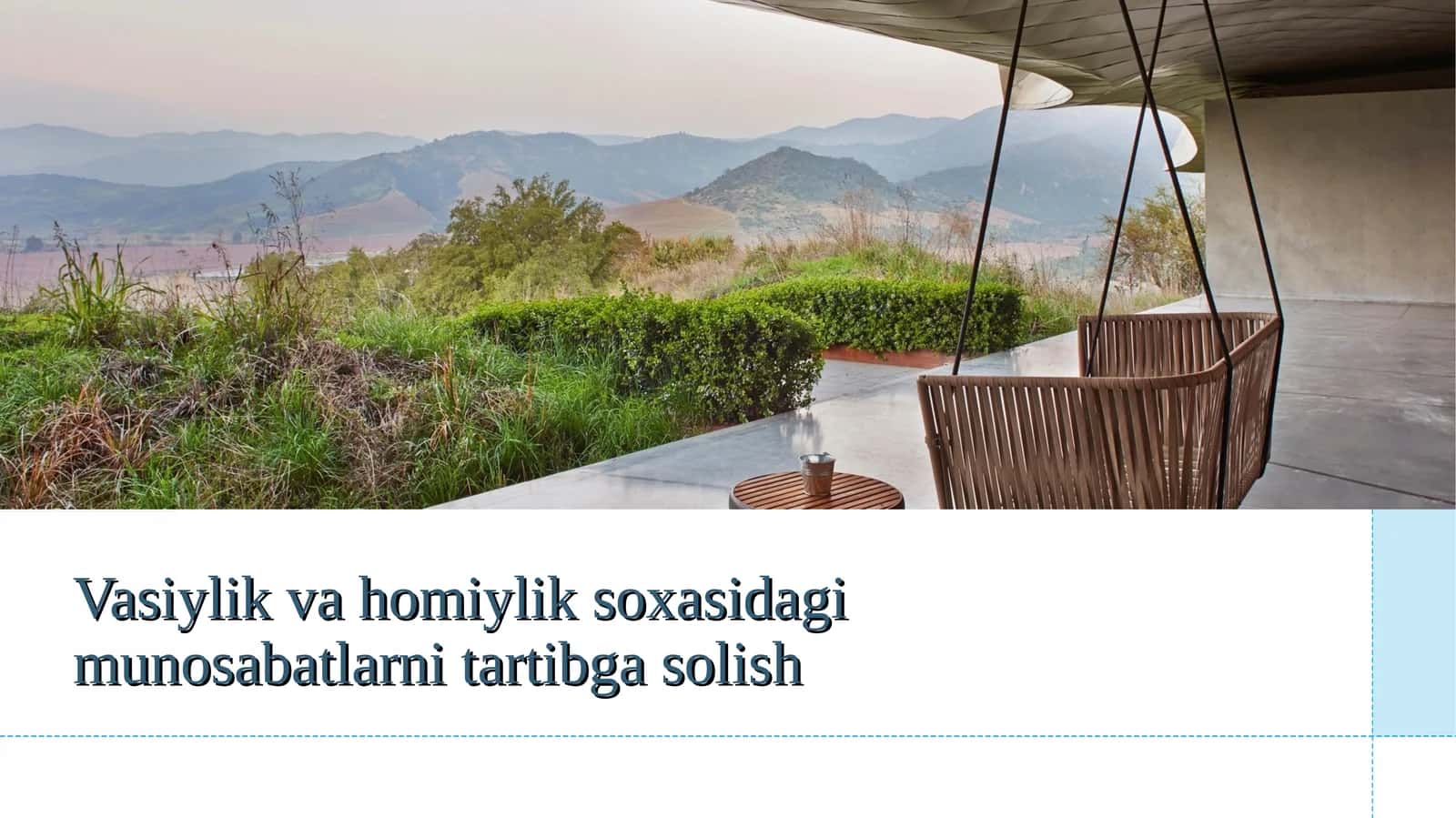 Vasiylik va homiylik soxasidagi munosabatlarni tartibga solish 1