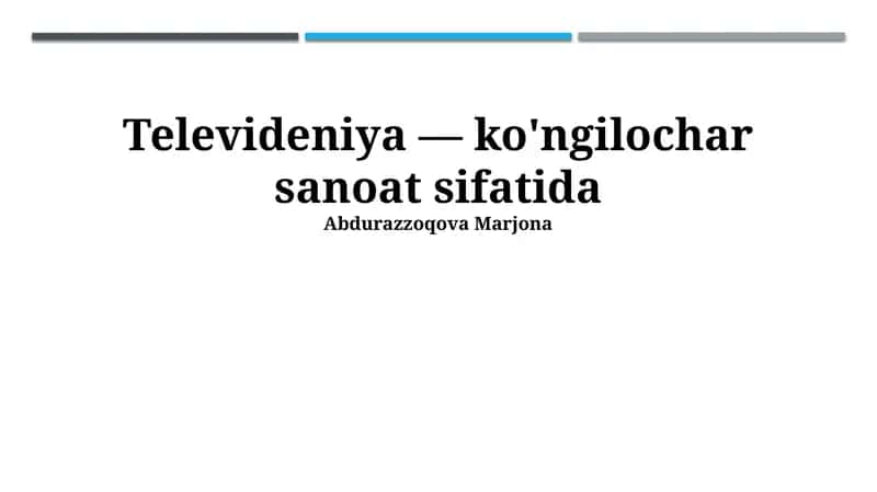 Televideniya sifati 1