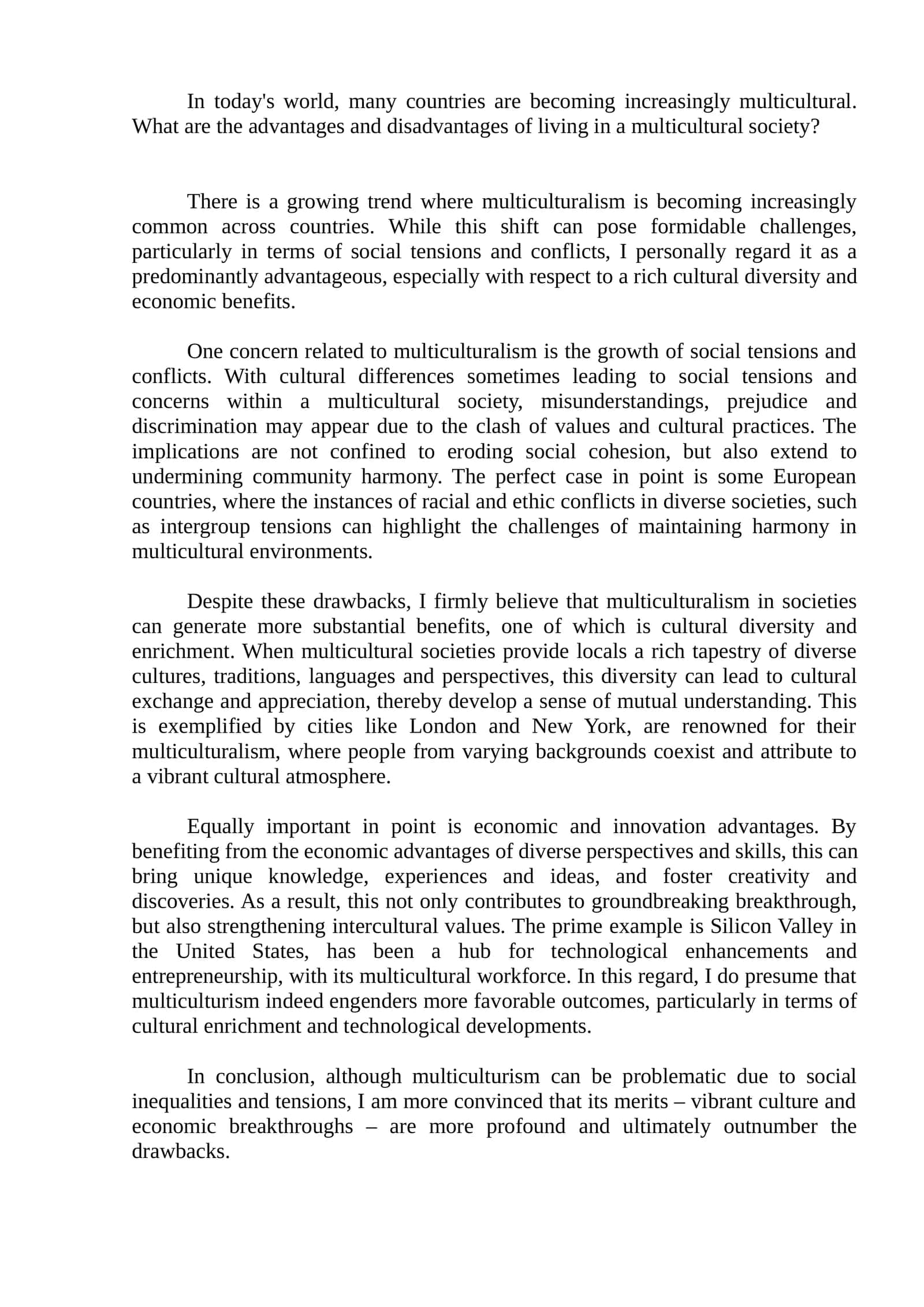 Advantages and Disadvantages of Living in a Multicultural Society 1