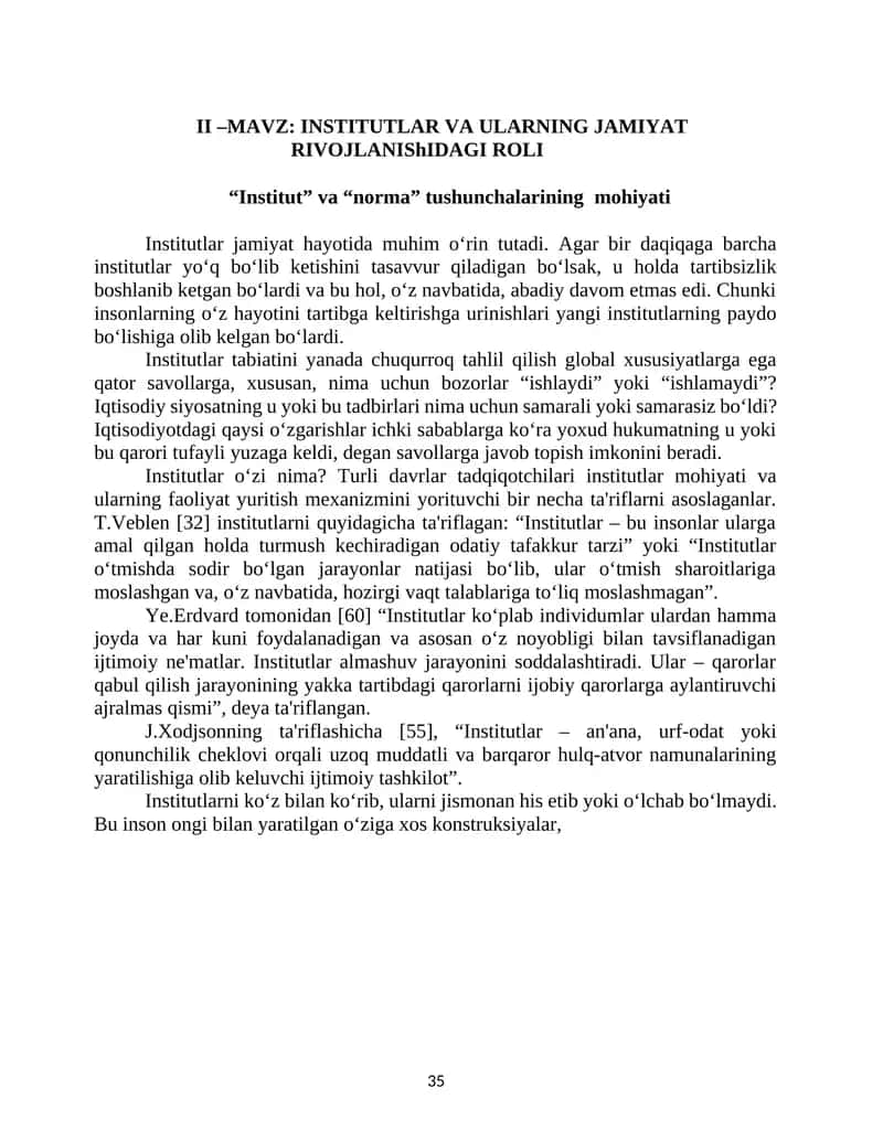 INSTITUTLAR VA ULARNING JAMIYAT RIVOJLANIShIDAGI ROLI 1