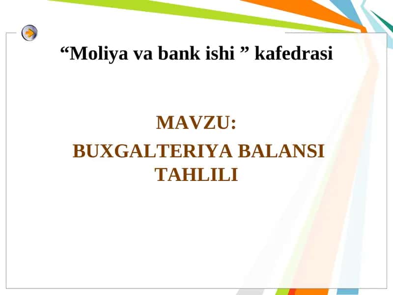 BUXGALTERIYA BALANSI TAHLILI 1