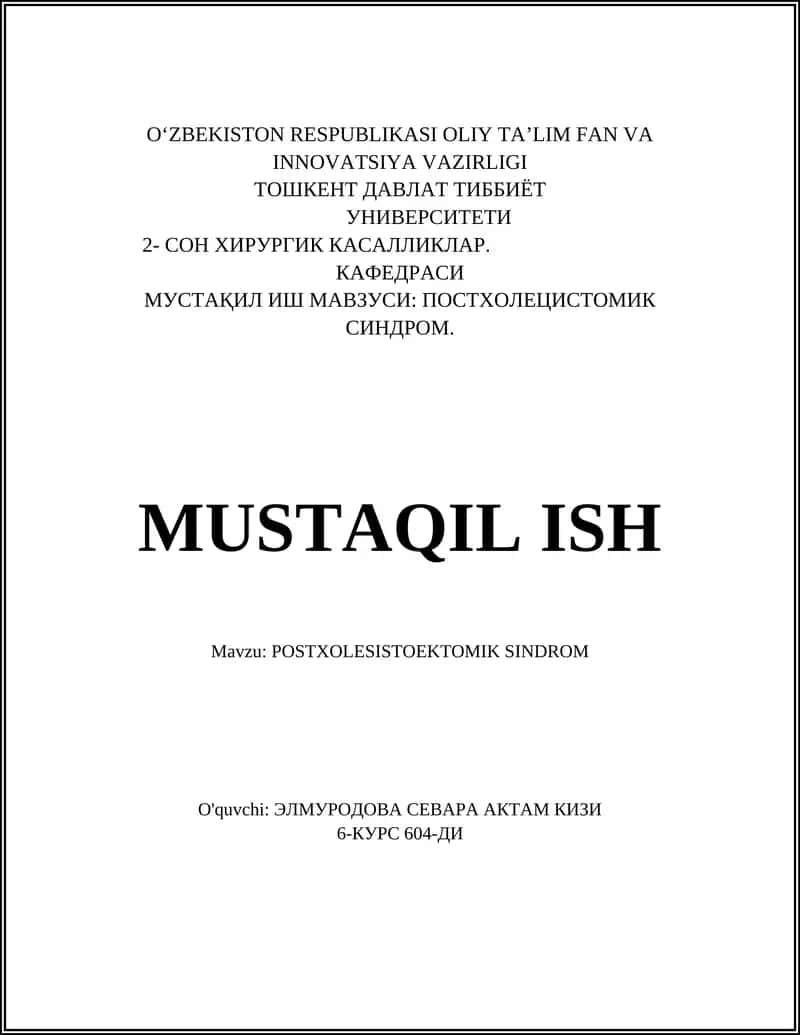 Postxolecistektomik Sindrom 1