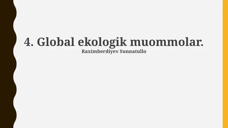 Global ekologik muommolar 1