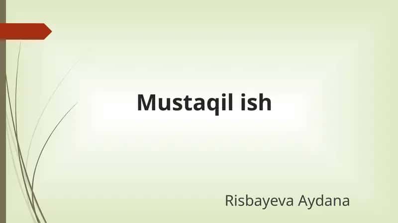 Kimyo Mustaqil ta'lim 1