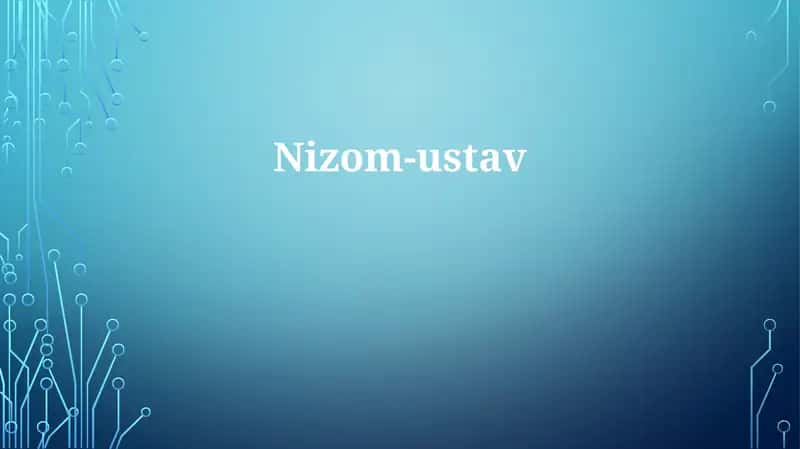Nizom-ustav 1