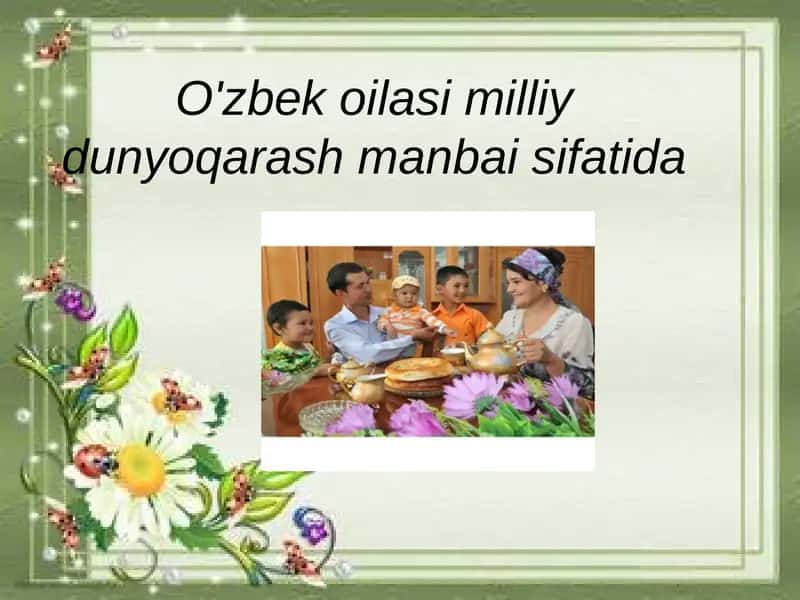 Nikoh va o'z oilaviy munosabatlari 1