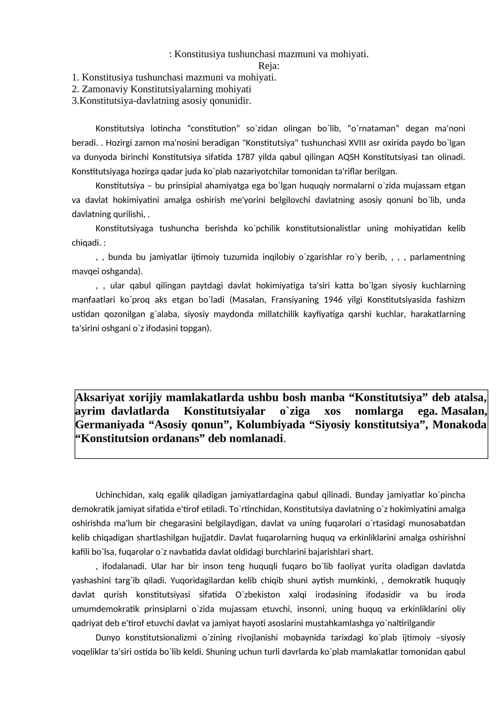 Konstitusiya tushunchasi mazmuni va mohiyati 1
