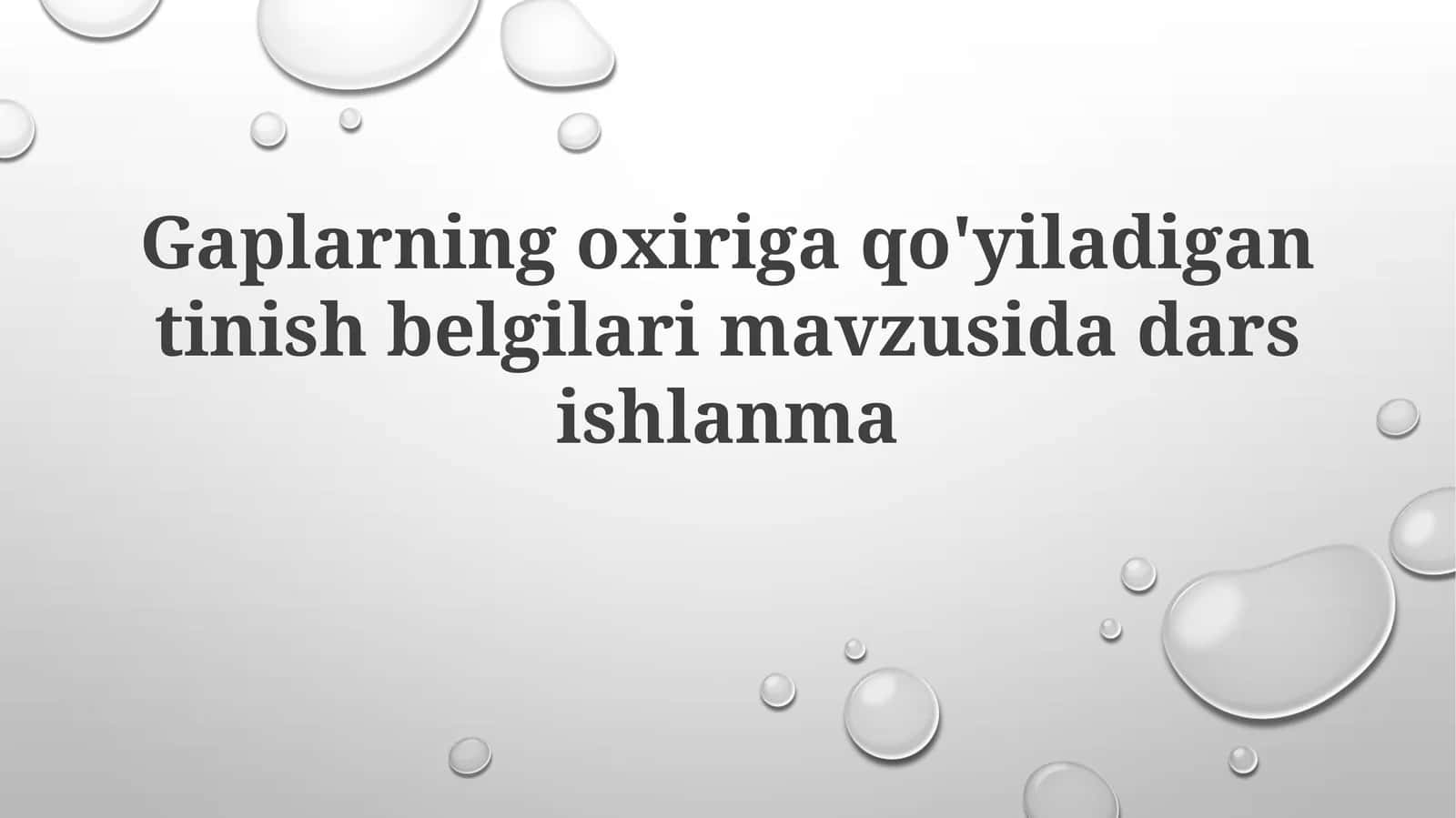 Gaplarning oxiriga qo'yiladigan tinish belgilar 1