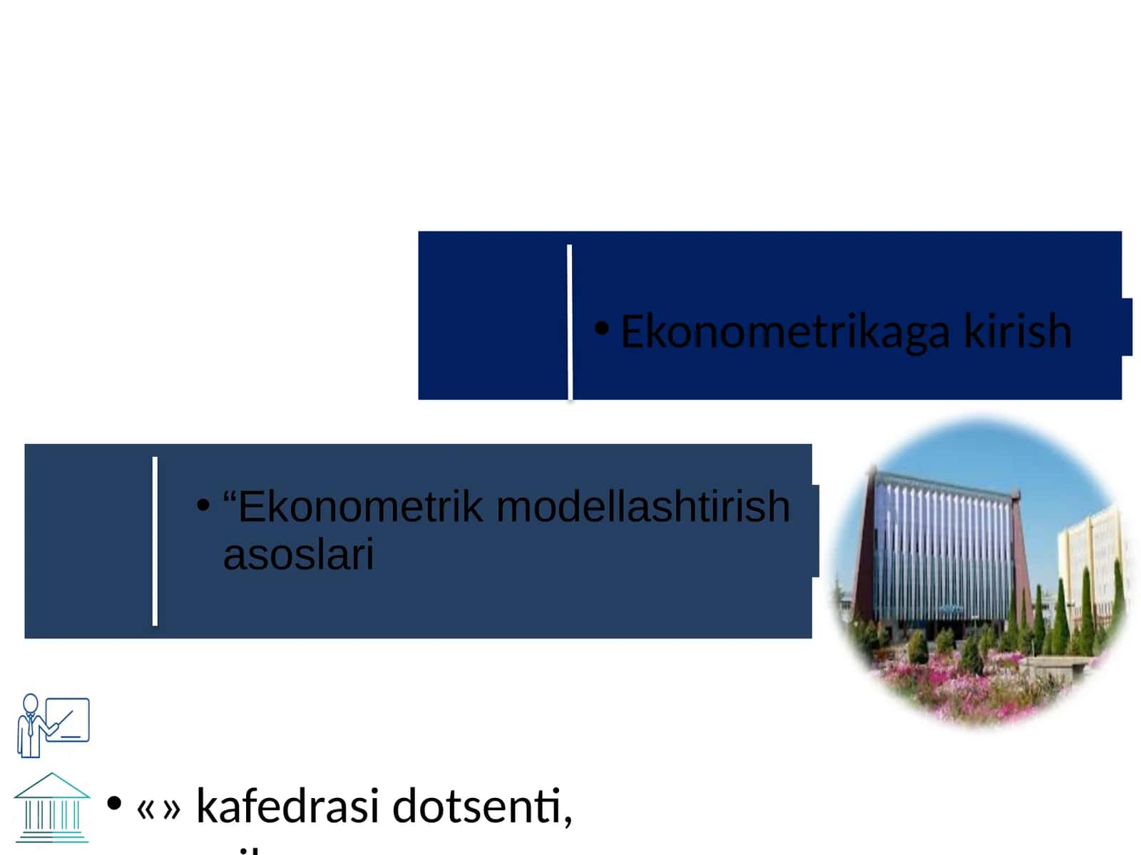 Ekonometrik modellashtirish asoslari 1