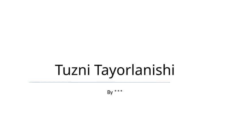 Tuzni Tayorlanishi 1