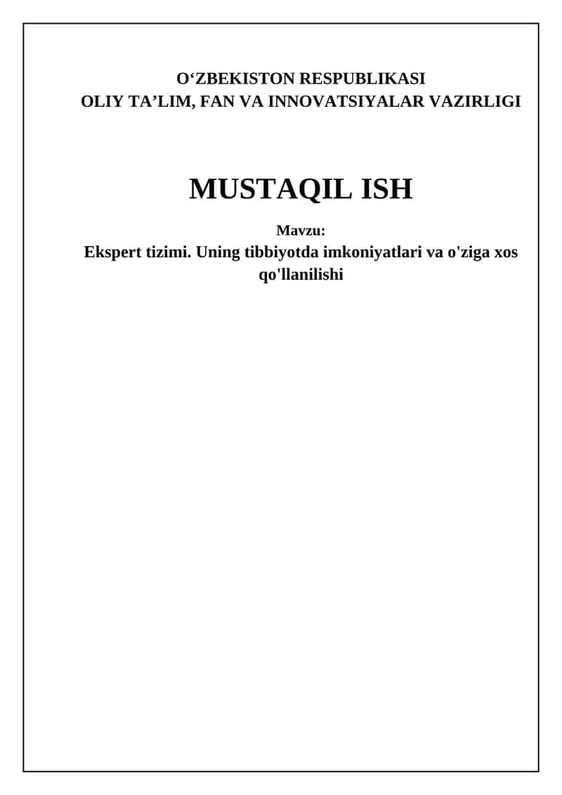 Ekspert tizimi 1