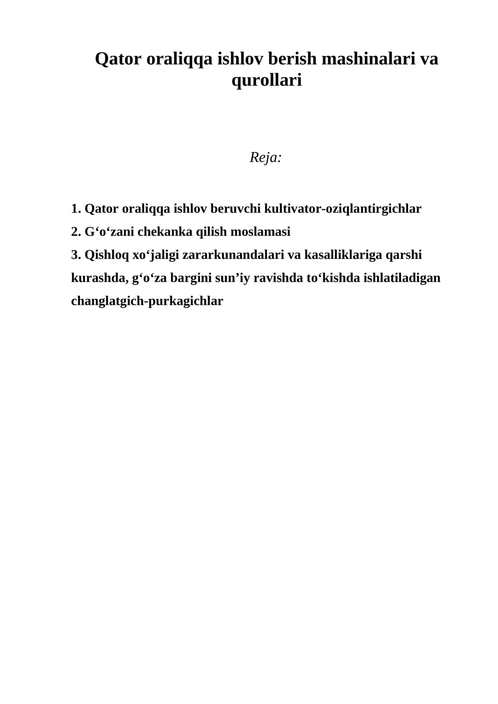 Qator oraliqqa ishlov beruvchi kultivator-oziqlantirgichlar 1