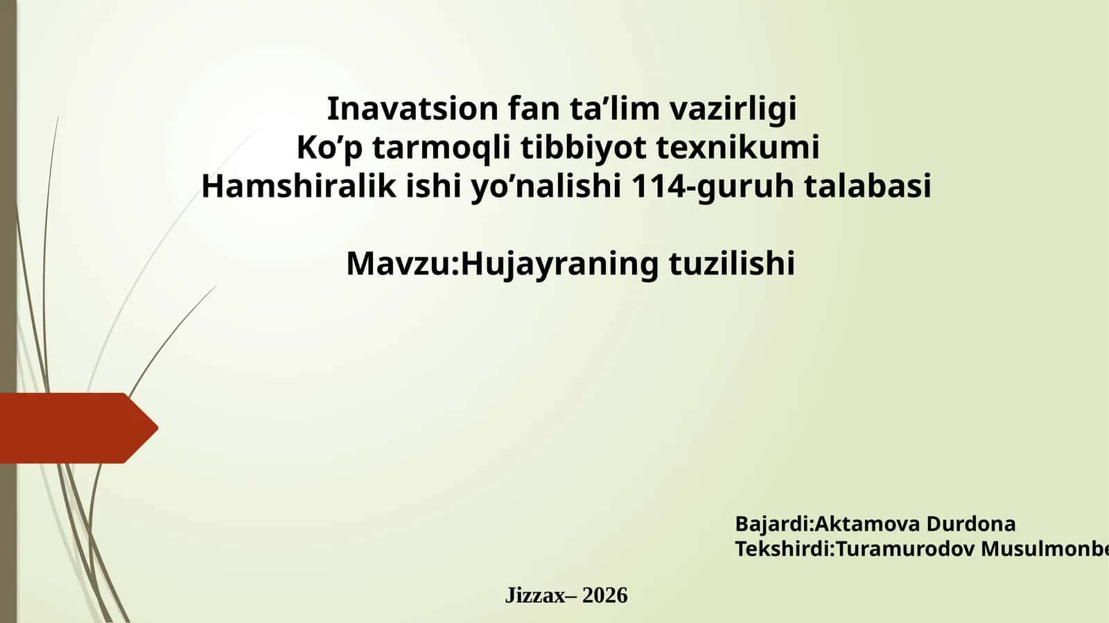 Hujayra tuzilishi 1